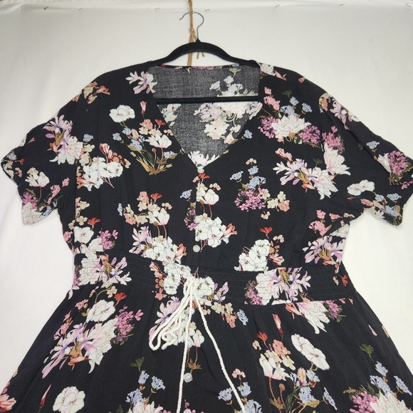 🪷Women's Plus Floral Maxi Dress - Black -No Tag - Picture 8 of 9